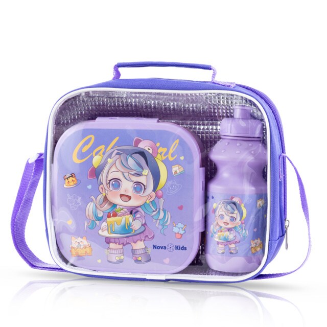 Buy Nova Kids Lunch Box and Water Bottle With Lunch Bag - Cute Kids ...