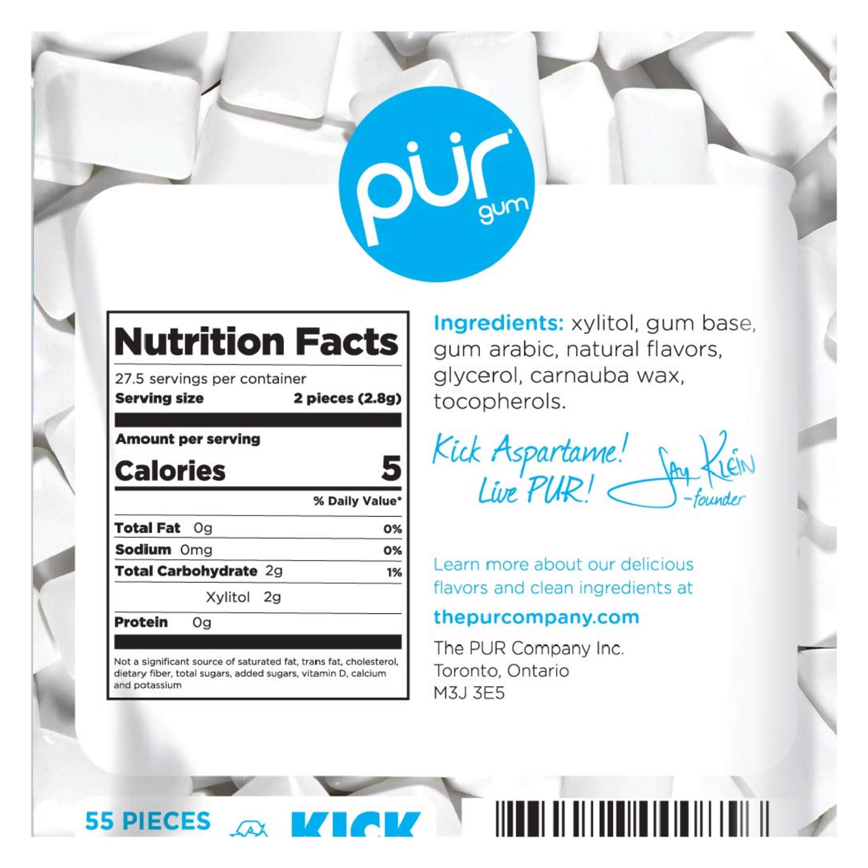 Pur Gultan Free Sugar Free Gum Peppermint 77 Gram product thumbnail 3