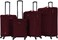 VIPTOUR Set of 4 Light Weight  Polyester Jacqard Trolley Luggage With Number Lock, Burgundy- 20, 24, 28, 32 Inches
