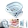 Generic-Blue Folding Foot Care Tub Portable Foot Wash Massage Bucket Travel Folding Bucket with 4 Massage Balls Bathing Feet in Winter Anti-slip Handle Endurable Meterial