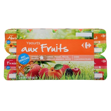 كارفور زبادي فواكه مشكلة  125 غرام حزمة من 16