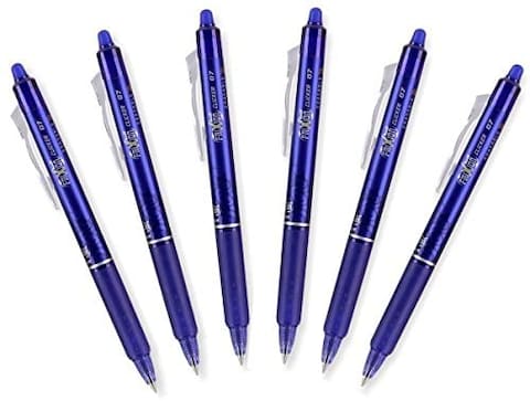 Pilot FriXion Clicker Retractable Erasable Gel Pens Fine Point Blue Ink 6 PACK