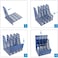 Generic File Rack Documents Organizer Holder Magazine Sorter Desktop Box Book Shelf Plastic Storage 4 Slot Freestanding Diy Caddy For Notebook Home School Office (Blue)
