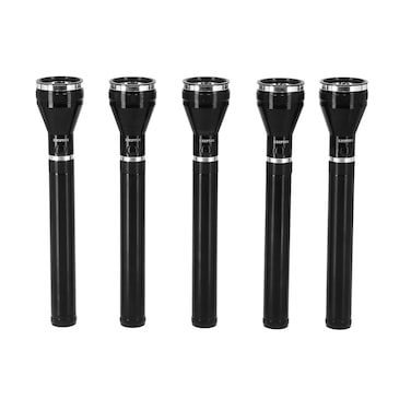 Krypton 5-Piece Rechargeable LED Flashlight, Black