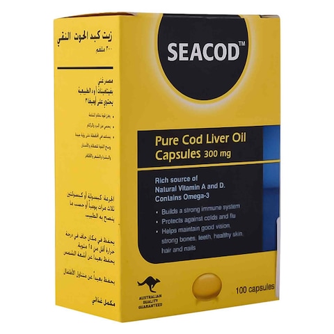 Seacod Pure Cod Lever Oil 300mg 100 Capsules