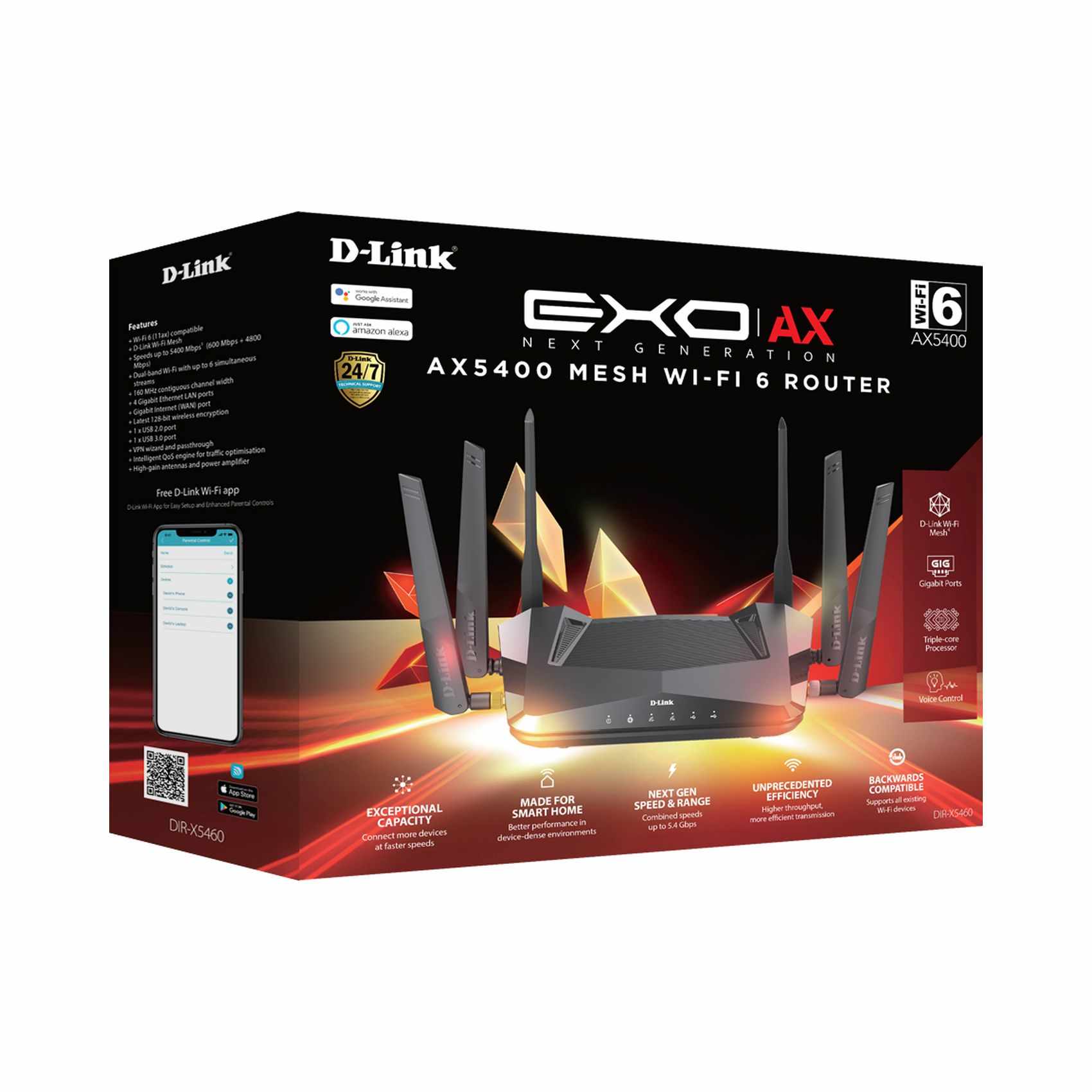 D-Link Exo Wi-Fi 6 Router AX AX5400 Black