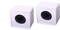 DMK Power Coopic White Abs Injection Molding Interview Mic Microphone Logo Flag Station (2 Pcs)