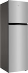 TCL 370 Liters Double Door Top Mount Refrigerator, Total No Frost Fridge &amp; Freezer With Powerful Interior LED Light And Large Crisper Drawer With Humidity Control, Inox, P370TMN