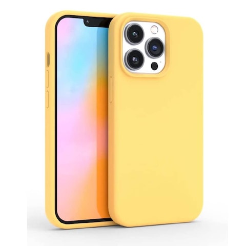 Protective Shockproof Liquid Silicone Case Cover For Apple iPhone 14 Pro Yellow