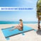 Generic-Light blue Water Resistant Beach Blanket with Corner Pockets Stakes Sand Proof Picnic Mat for Travel Camping Hiking-210x200cm