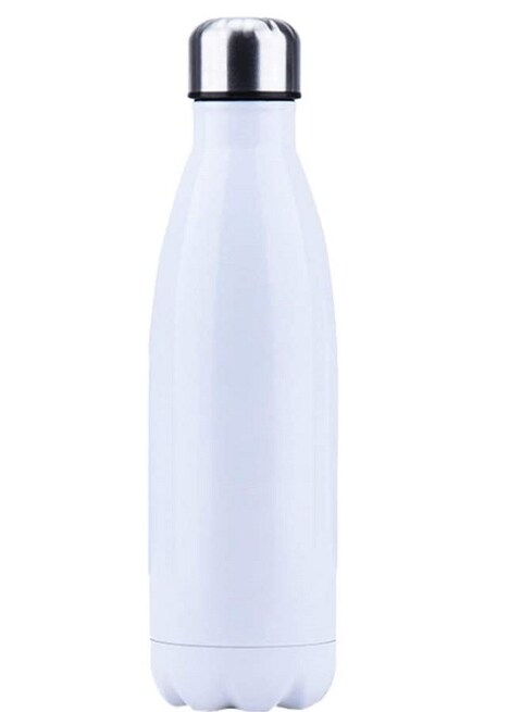 Rahalife Vacuum Insulated Stainless Steel Water Bottle, Sport Water Bottle Leak-Proof Double Wall Cola Shape Bottle, Keep Drinks Hot &amp; Cold - 500 ml, White/Black