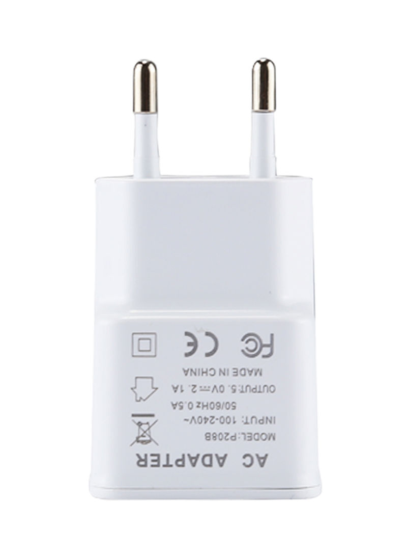 Generic USB Charging Adapter With Micro USB Cable - Eu Plug White