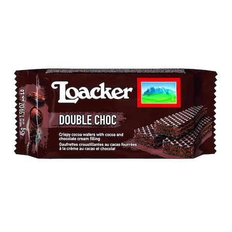 Buy Loacker Wafer Double Chocolate 45g in Saudi Arabia