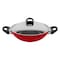Prestige Classique Flat Bottom Kadai 30cm Red/Silver