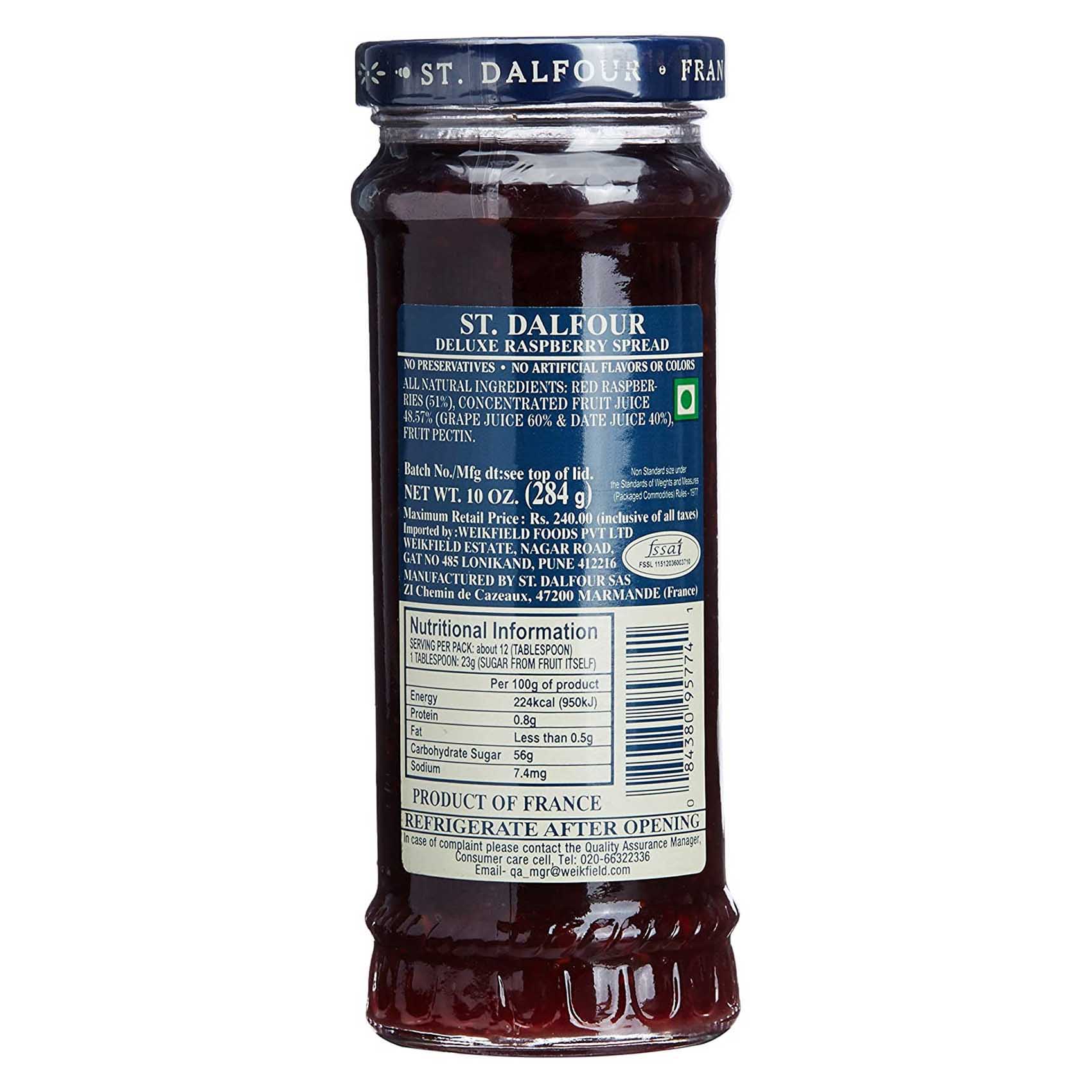 St.Dalfour Jam Raspberry Fruit 284 Gram product thumbnail 2