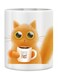 Giftex Cartoon Cat Design Mug White/Beige 11Ounce