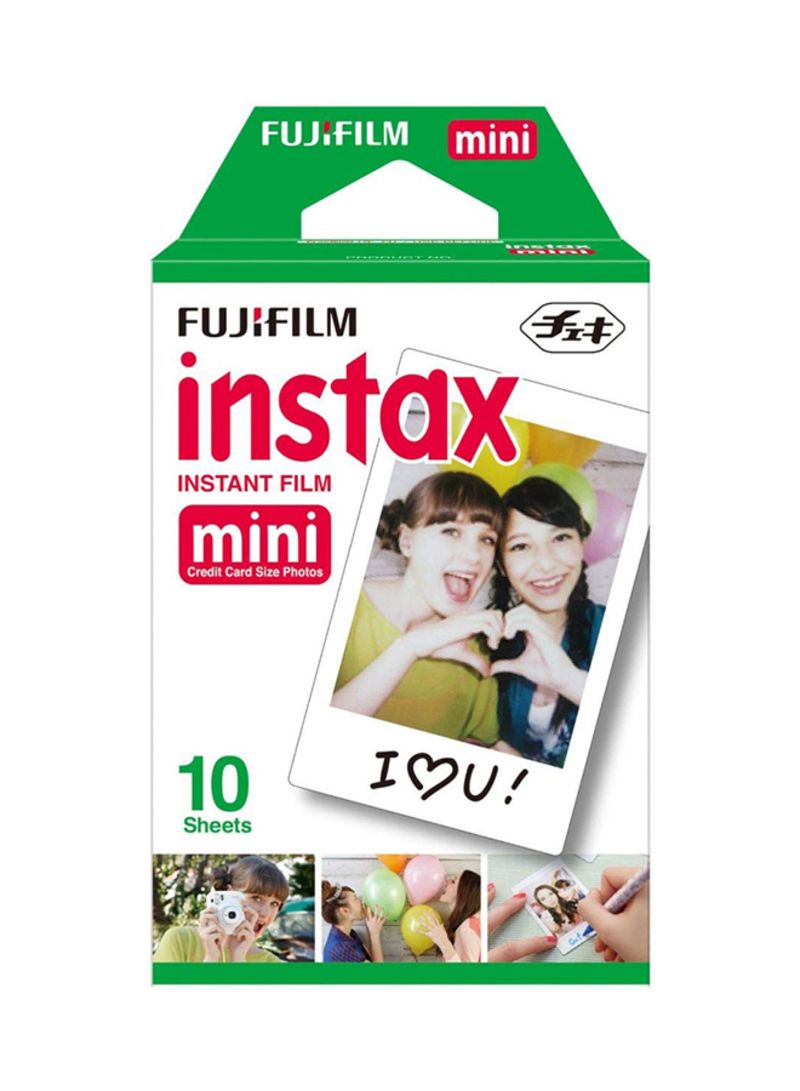 Fujifilm - Instax Mini Instant Film 10 Sheets Pack For Instax Mini 7, 7S, 8, 25, 50 Multicolour White