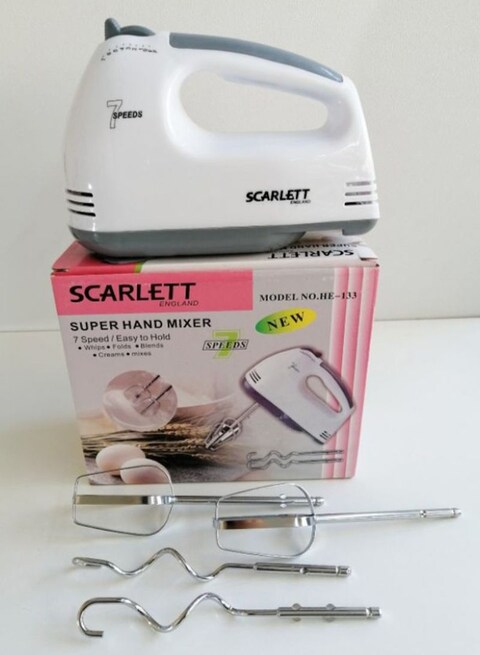 Buy Scarlett 7-Speed Electric Super Hand Mixer HE-133 White/Silver