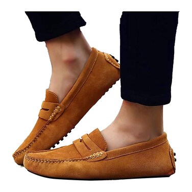 حذاء لوفر سويدي للرجال - أسود