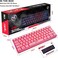 HXSJ V700 Wired Gaming Keyboard RGB Streamer Wired Keyboard 61-key Gaming Keyboard for Game/Office Black (Pink)
