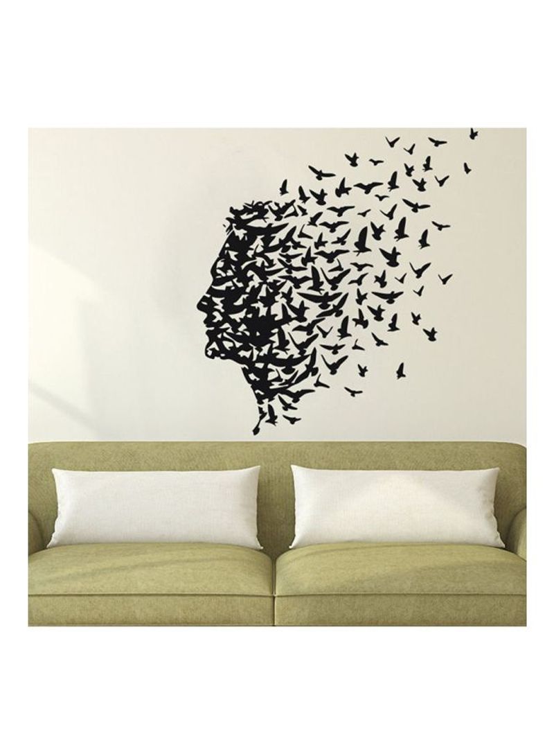 Spoil Your Wall Bird Face Wall Decal Black 60x70cm