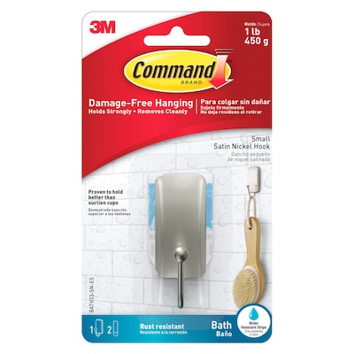 Command Satin Nickel Hook Small