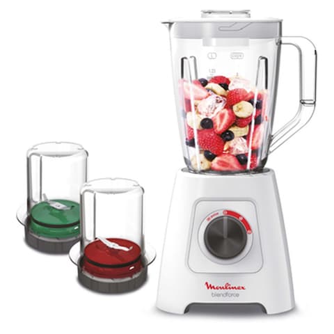 Moulinex Blender with Grinder and Grater - 800 Watt - 2 Liters - White - LM4231EG