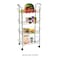 Feelings 4 Layers Stainless Steel Kitchen Vegetable Trolley Silver 51x75x28.5cm