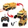 Fitto RC Construction Truck Transformer Toy, Dumpster Truck mode and Robot Mode, FRC Dump Truck Toys, Transforming Dump Truck Toy Car, Birthday Gift for Boys Age 6 7 8 9 10 11 12, Yellow