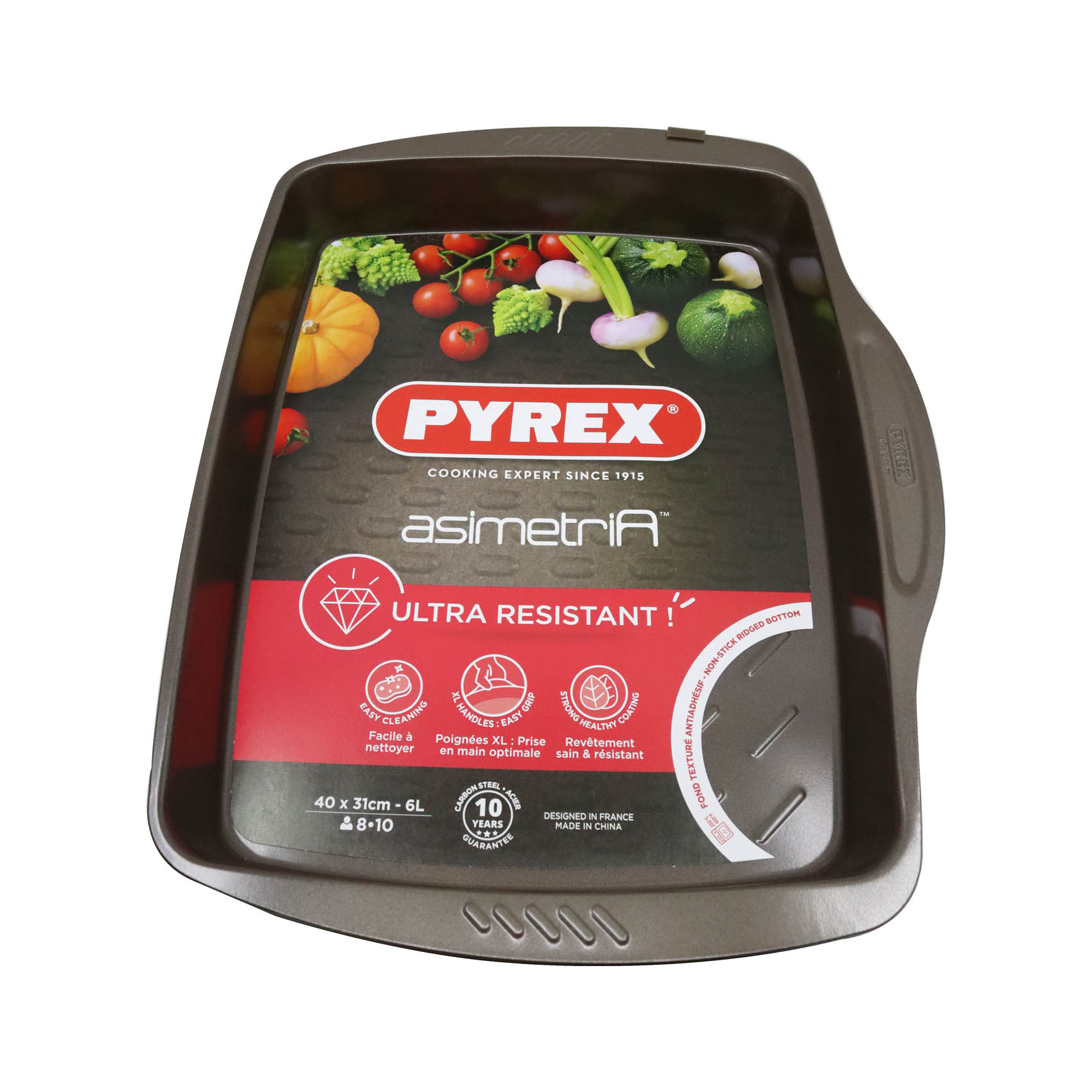Grey Pyrex Buy Pyrex Asimetria Easy-Grip Roaster Grey 6L Online | Carrefour UAE