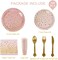 Doreen Pink Gold Party Supplies Disposable Tableware - Paper Dinnerware, Paper Plates