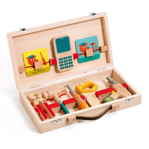 Djeco Super Bricolo Wooden Role Play Toolbox