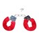 Kaku Fancy Dresses Hand Cuffs for Kids/Phenovo Police Cop Sheriff Officer Handcuff Toy/Police Role Play Costume Accessories Metal Fur Handcuffs/Hathkadi Toy - Red, Free Size, for Unisex