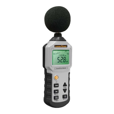Laserliner Decibel Meter Digital Sound Level Portable SPL Meter 30dB to 130dB Hand-Held Sound Noise Tester Calibrated with LCD Backlit Display Digital Reader Meter for Home, Workshop &amp; Industrial Use
