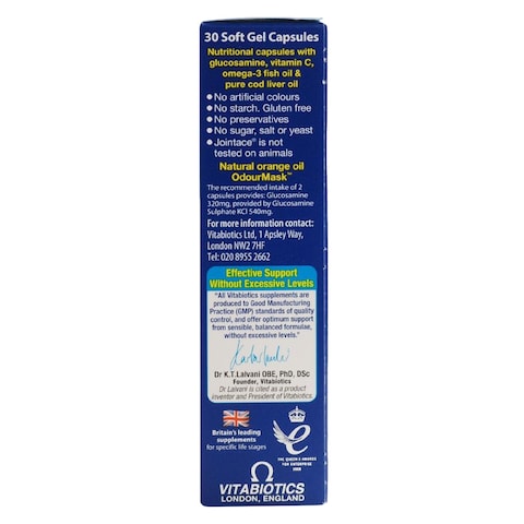 Vitabiotics Jointace Omega-3 Glucosamine Soft Gel Supplements 30 Capsules