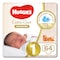 Huggies Extra Care Newborn Size 1 Up to 5 kg Jumbo Pack 64 Diapers