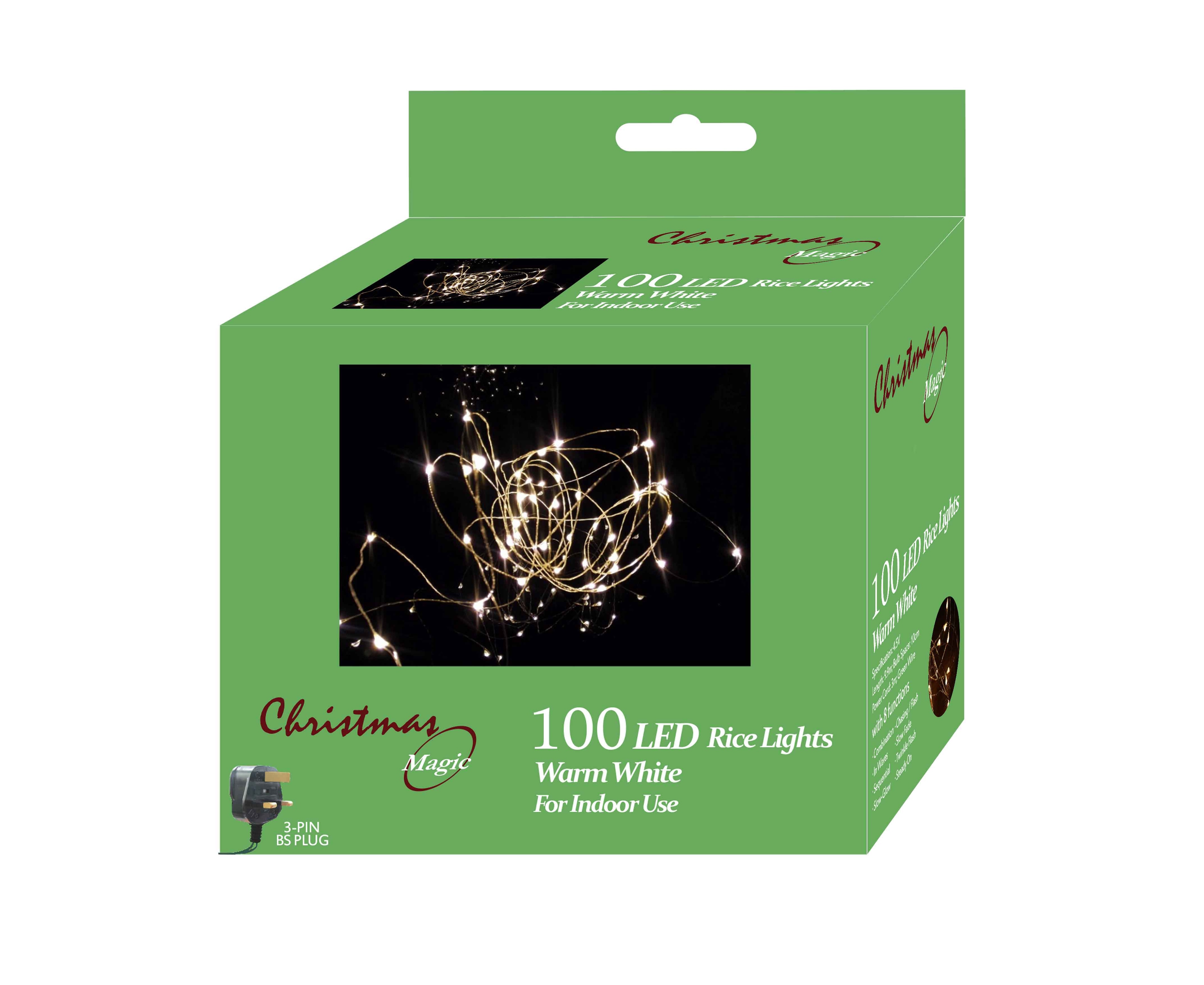 Buy 100 LED Rice Lights Warm White 9.90m Online | Carrefour UAE
