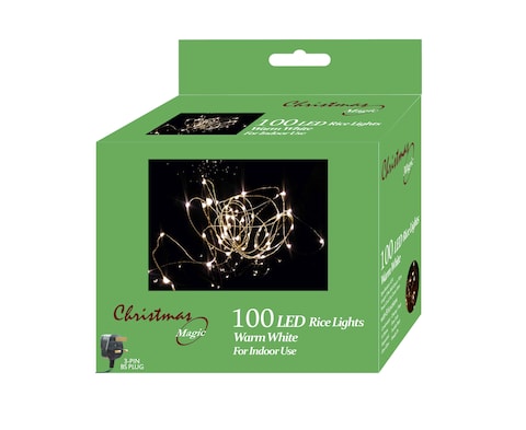100 LED Rice Lights Warm White 9.90m