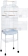 Egardenkart&reg; Open Play Top Bird cage with Rolling Stand for Cockatiel Sun Conure Parakeet (White)
