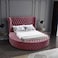 In House Lotus Velvet Bed Frame - King - 200x200 cm - Dark Pink