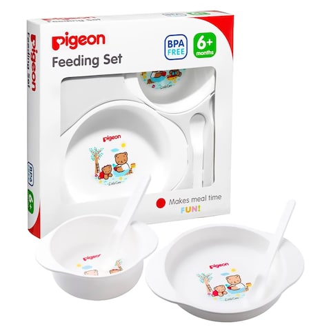 Buy Pigeon 3327 Feeding Set White 4 PCS in UAE