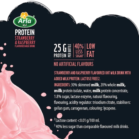 Arla Protein Strawberry and Raspberry Flavoured Milk Drink, 500ml