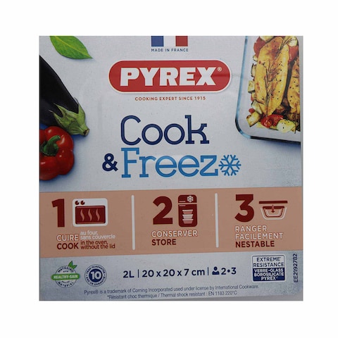 Pyrex Square Box 2.20 L / 20 Cm