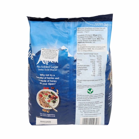 Alpen Oats Muesli No Added Sugar 1.1kg