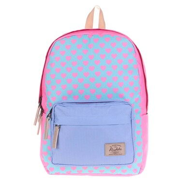 Kaukko Colourful 3 Colours Backpack Bag Pink and Blue 18cm