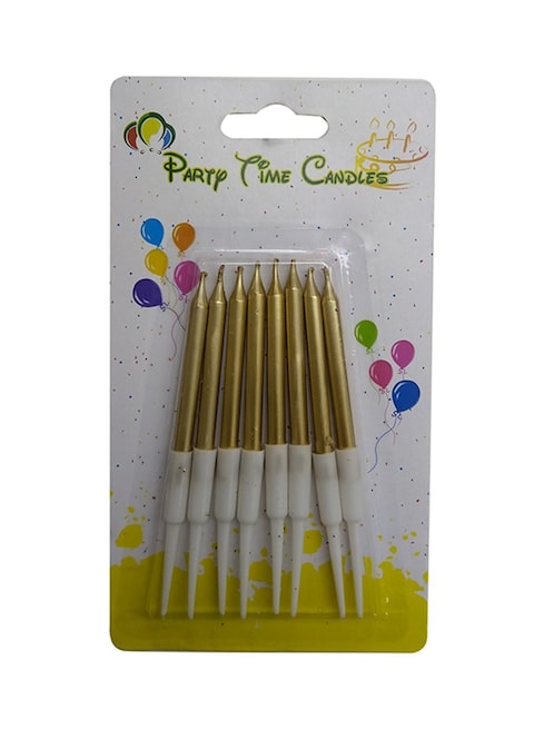 Party Time 6-Piece Unscented Birthday Candle With Stand Set