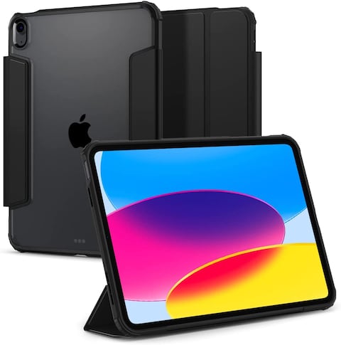 Spigen Ultra Hybrid Pro designed for iPad 10th Generation case cover (2022) 10.9 inch with Apple Pencil Holder - Black