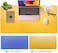 SKY-TOUCH Mouse Pad Large Leather Computer Desk Pad Office Desk Mat Extended Gaming Mouse Pad, Non-Slip Waterproof Dual-Side Use Desk Mat Protector 80cm x 40cm (Blue/Yellow)