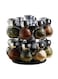 16-Piece Bulb Shape Spice Jar With Storage Rack Set Clear/Silver 6x6x8.3centimeter
