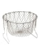 Generic Foldable Steam Rinse Strainer Basket Silver